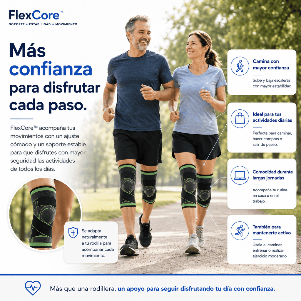 Rodillera Ortopédica FlexCore™ con Doble Ajuste