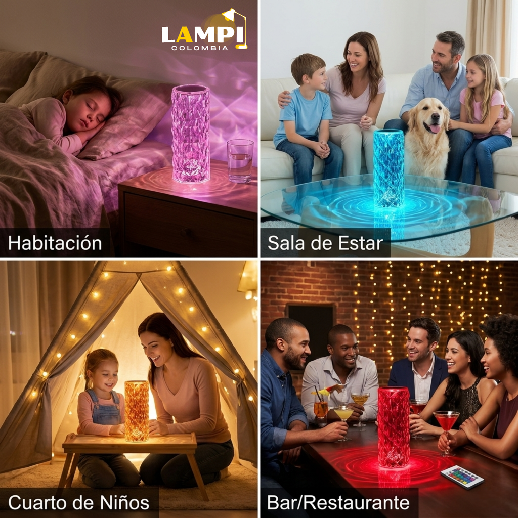 Lámpara Crystal Rose™ - Diamante Inteligente 16 Colores