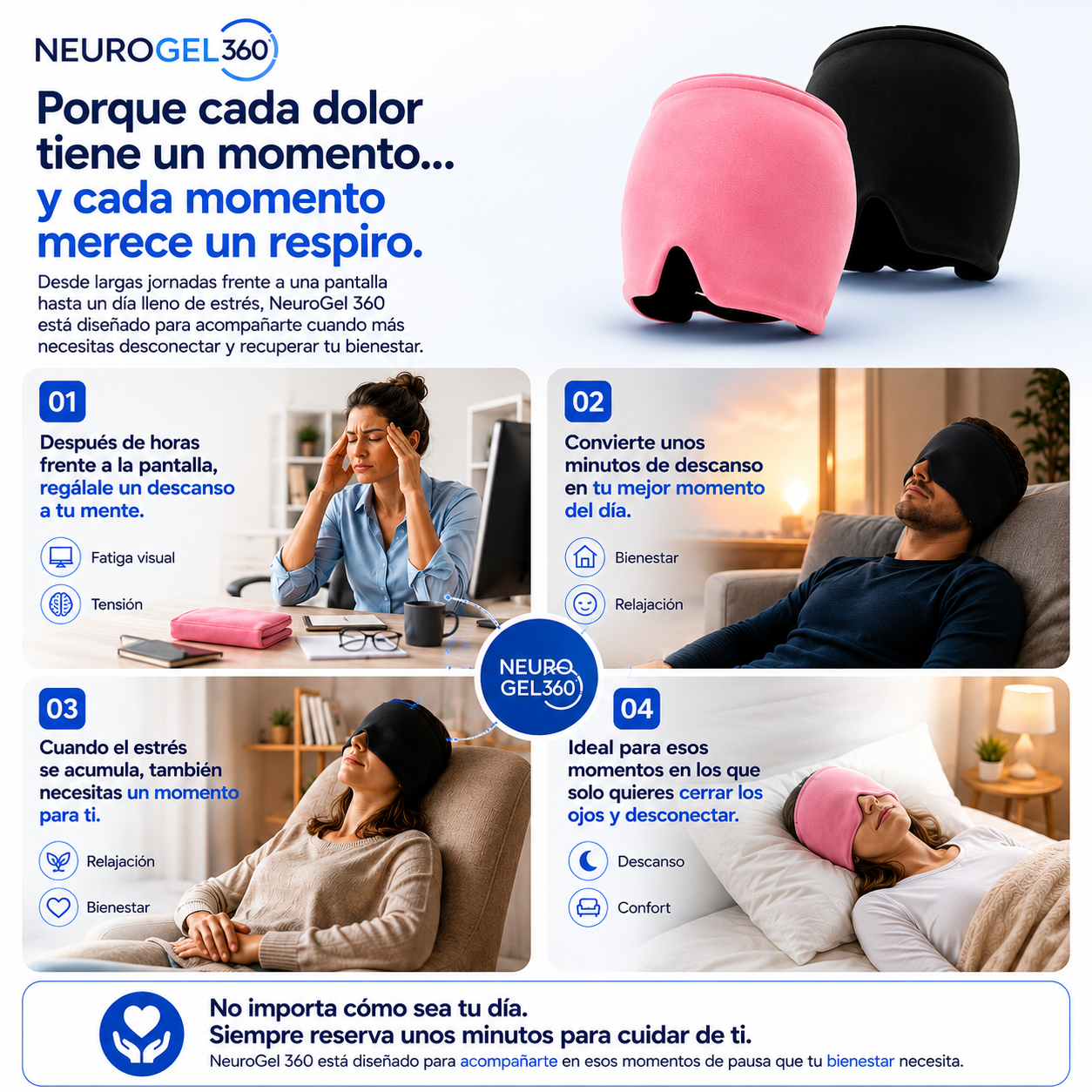 NeuroGel 360™  Máscara Terapéutica de Frío y Calor