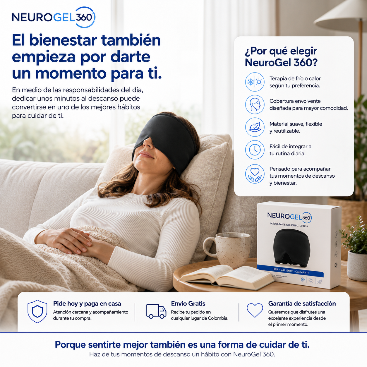 NeuroGel 360™  Máscara Terapéutica de Frío y Calor
