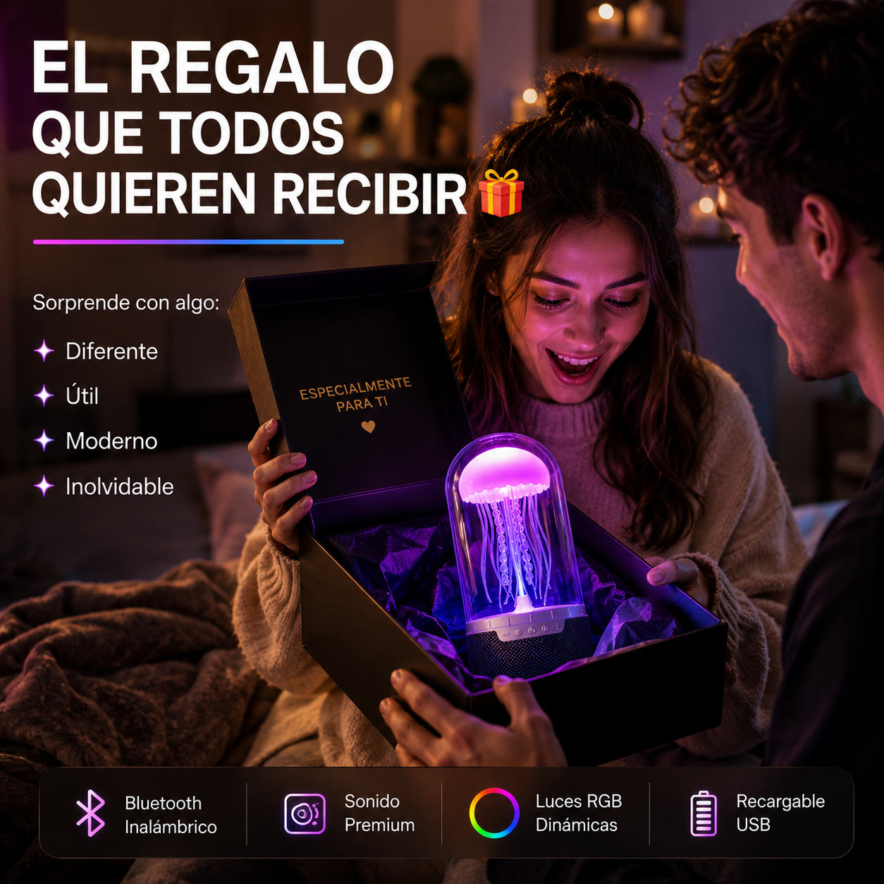 MedusaGlow™ | Parlante Lámpara RGB